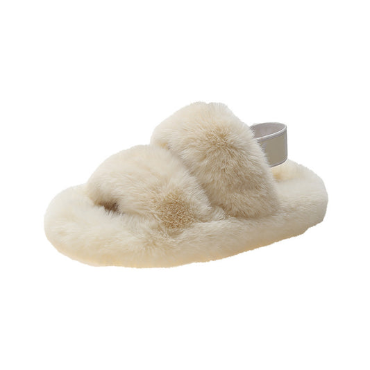 Pantoufles en fourrure - blanc